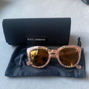 Dolce & Gabbana Pink Speckle Mirror Sunglasses